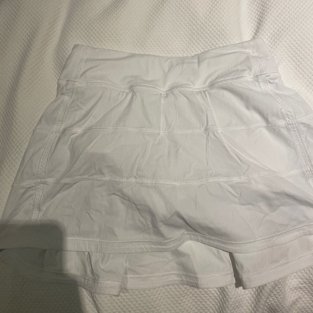 White lululemon preppy pace rival court skirt